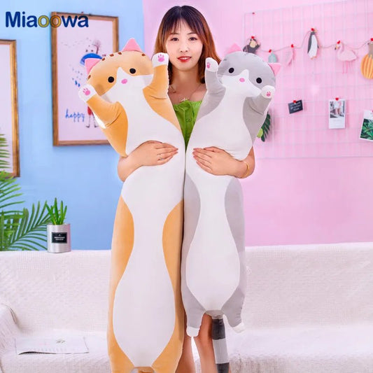 50/70cm Long Cat Plush Toy - Soft Nap Pillow & Home Decor