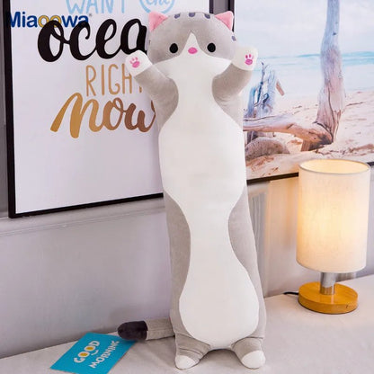 50/70cm Long Cat Plush Toy - Soft Nap Pillow & Home Decor