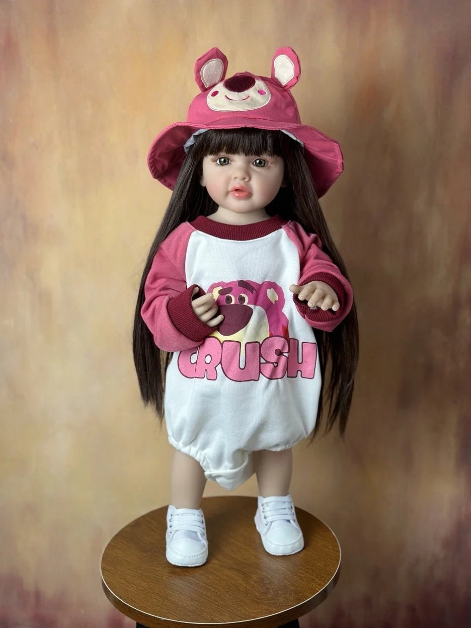 55cm Soft Silicone Reborn Baby Girl - Lifelike, Long Hair