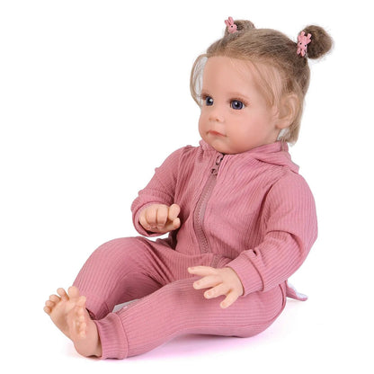 58cm Maggi Reborn Baby Doll - Handmade, Silicone, Root Hair