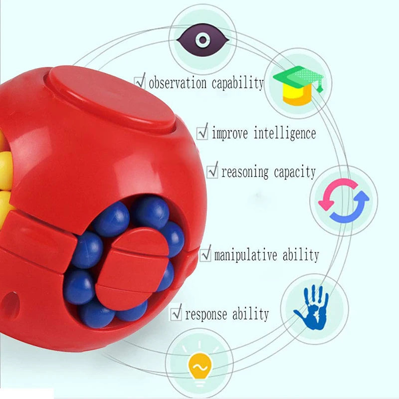 Magic Bean Puzzle Cube Spinner (3D Slide & Gyro Fidget)