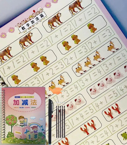 Sank French Magic Practice Book: Learn Letters, Numbers & Drawing for Kids