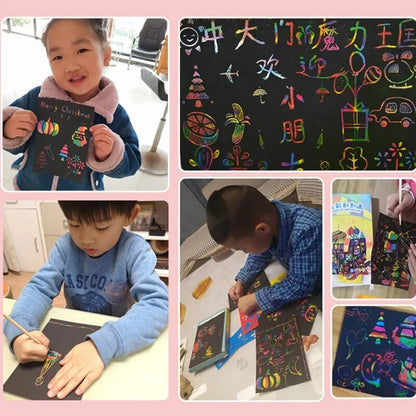 Magic Rainbow Scratch Art Card Set: Educational DIY Toy