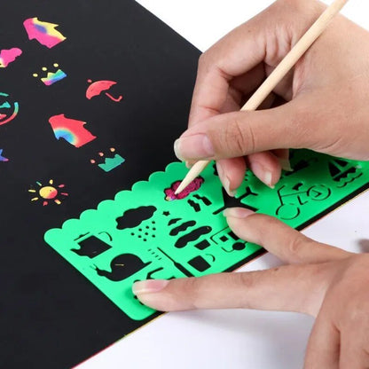 Magic Rainbow Scratch Art Card Set: Educational DIY Toy