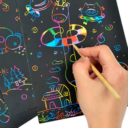 Magic Rainbow Scratch Art Card Set: Educational DIY Toy