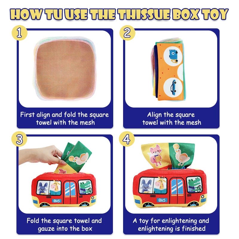 Montessori Magic Tissue Box - Sensory Toy for Babies 6-12 Months