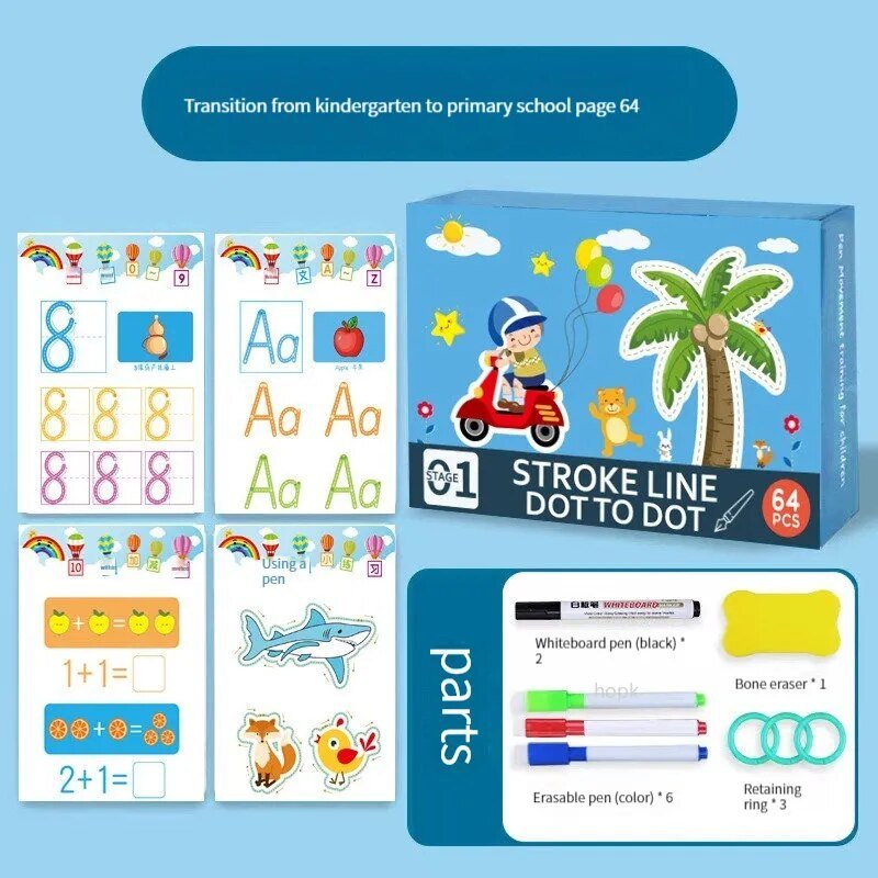 Magic Tracing Workbook Set: Reusable Practice Copybook with Pens & Eraser