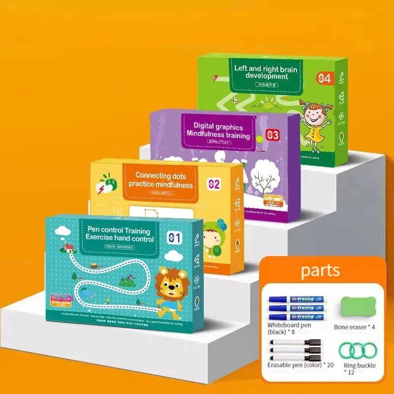 Magic Tracing Workbook Set: Reusable Practice Copybook with Pens & Eraser