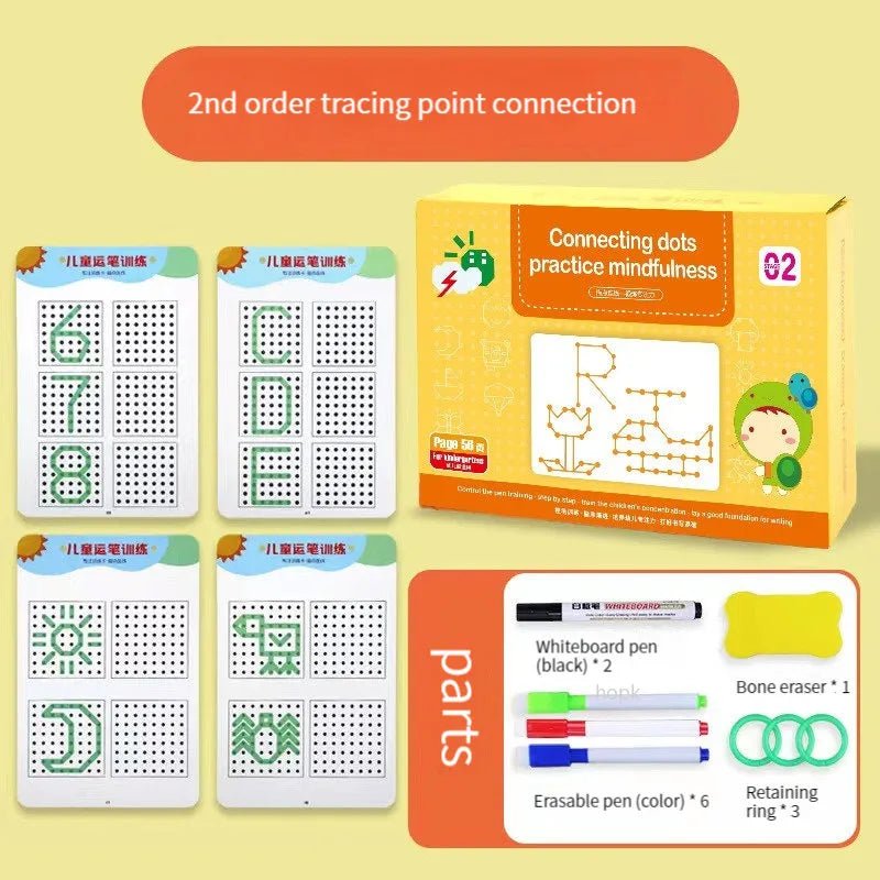 Magic Tracing Workbook Set: Reusable Practice Copybook with Pens & Eraser