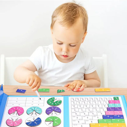 Magnetic Fraction Math Set: Educational Wooden Book