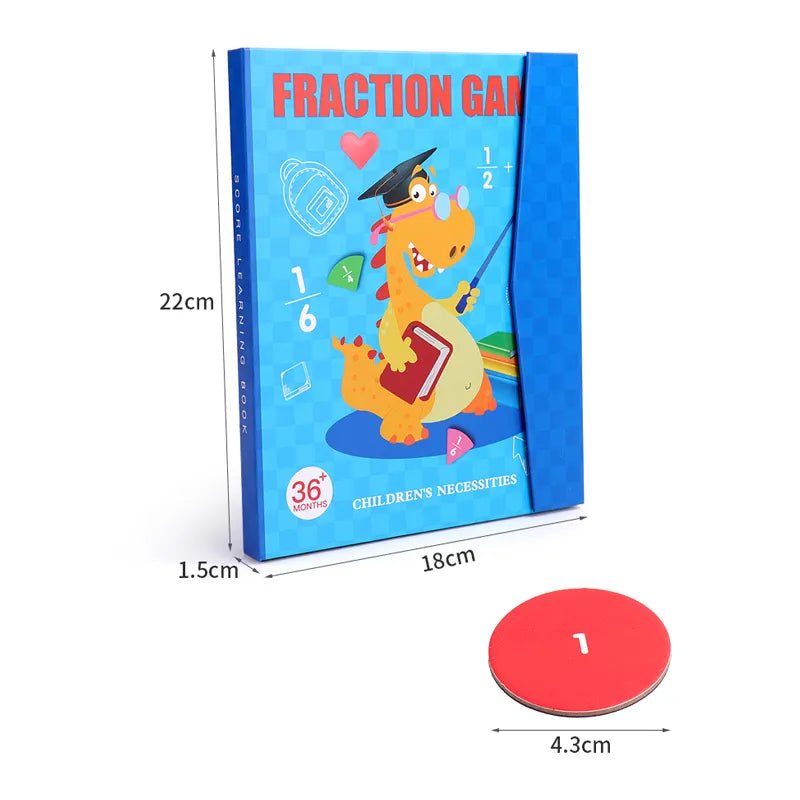 Magnetic Fraction Math Set: Educational Wooden Book