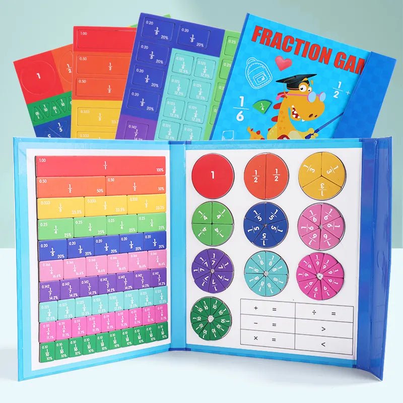 Magnetic Fraction Math Set: Educational Wooden Book