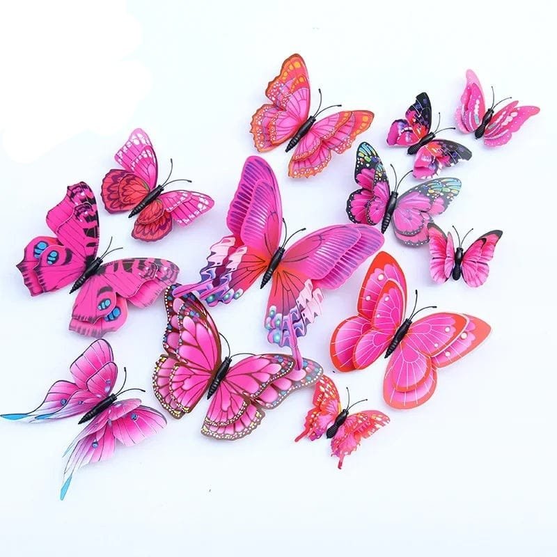 12pc 3D Double Layer Butterflies - DIY Magnet Wall Art
