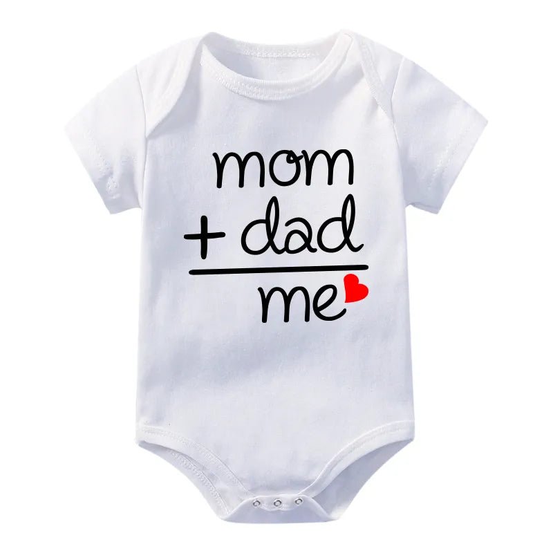 MAMA + DAD=ME Love Print Bodysuit 0-24M Cotton Romper