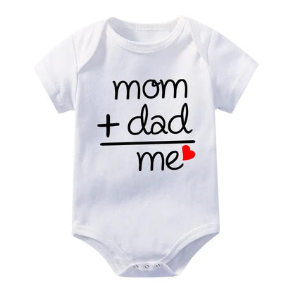 MAMA + DAD=ME Love Print Bodysuit 0-24M Cotton Romper