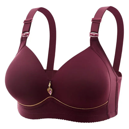 Wirefree Breathable Glossy Bra for Full-Figure Comfort