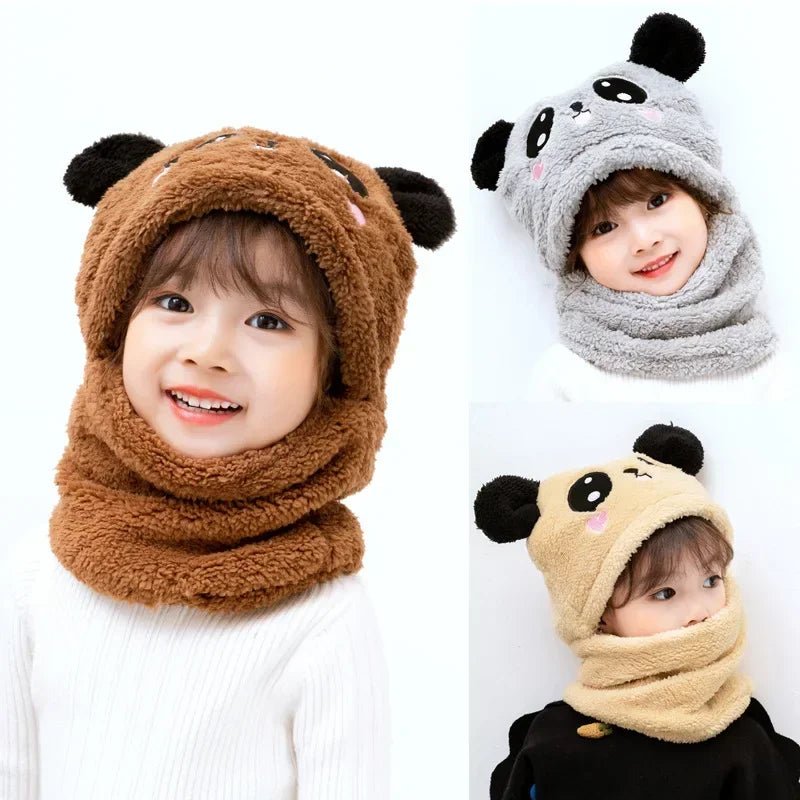 Cartoon Scarf & Hat Set - Double Fleece, Autumn/Winter, Child & Adult