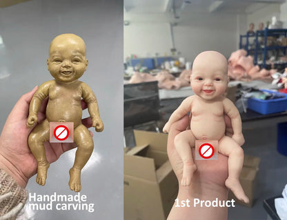 7" Micro Preemie Silicone Baby Doll - "Noah," Lifelike Mini Reborn, Anti-Stress