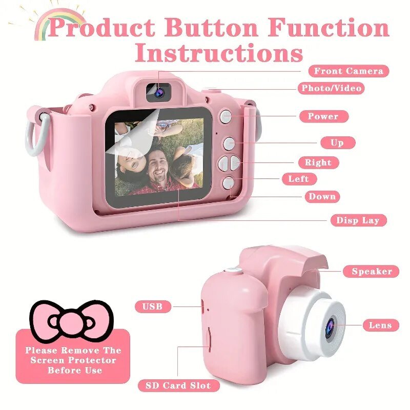 Kids Mini Camera: Digital Toy with 32GB SD Card