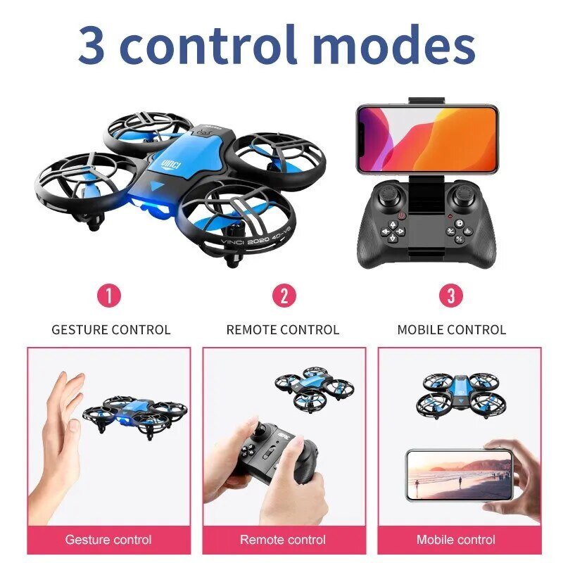 Mini Drone 4k HD Camera - FPV, Wide Angle, Height Keep, RC Helicopter Toy