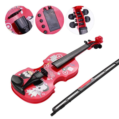 Mini Electric Kids Violin Toy with Adjustable Strings and Bow