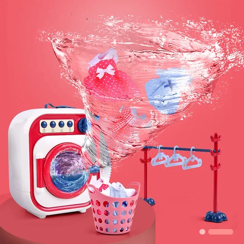 Mini Washing Machine & Dryer Toy with Lights & Music