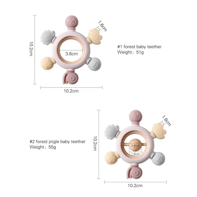Let's Make Rudder-Shape Silicone & Wooden Teether Toy