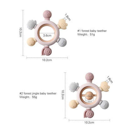 Let's Make Rudder-Shape Silicone & Wooden Teether Toy