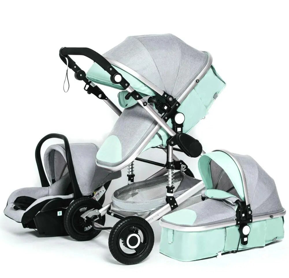 Multifunctional 3-in-1 Baby Stroller: Luxury High Landscape Folding Carriage