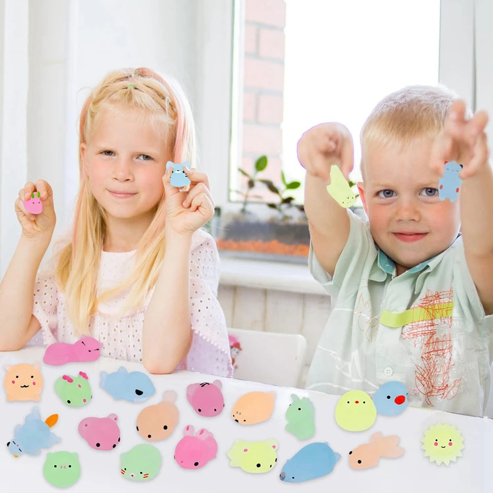 Glow-in-the-Dark Kawaii Animal Mochi Squishies