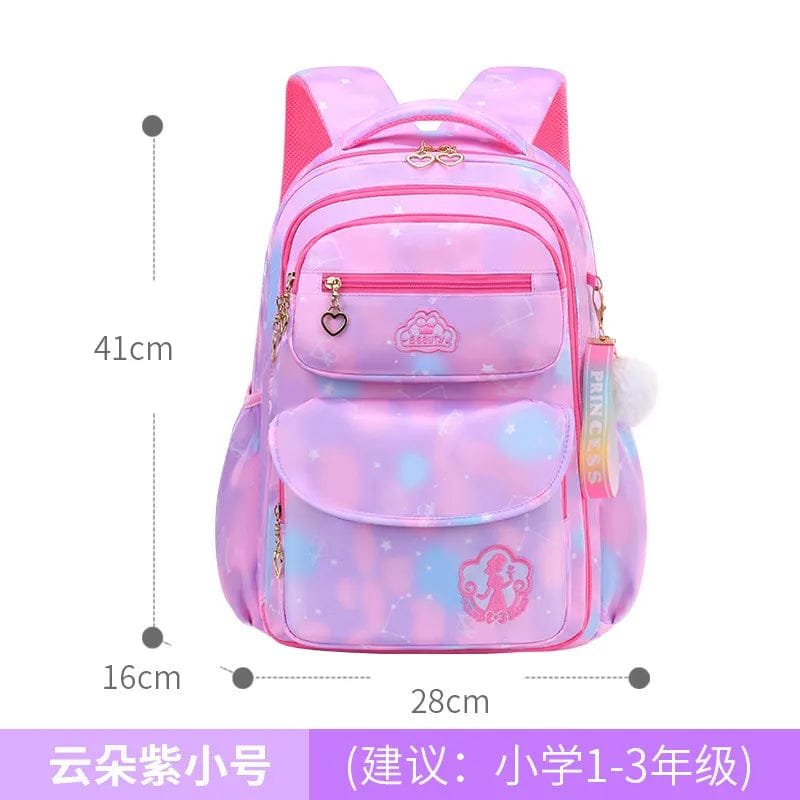 Orthopedic Girls' Primary School Backpack: Gradient Color, Large Capacity