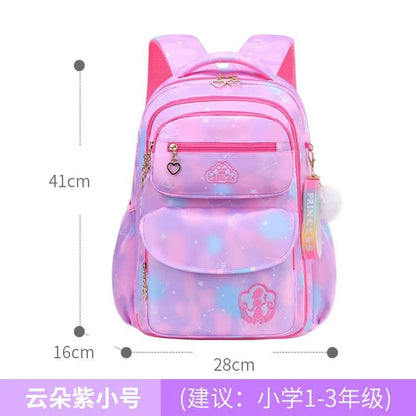 Orthopedic Girls' Primary School Backpack: Gradient Color, Large Capacity