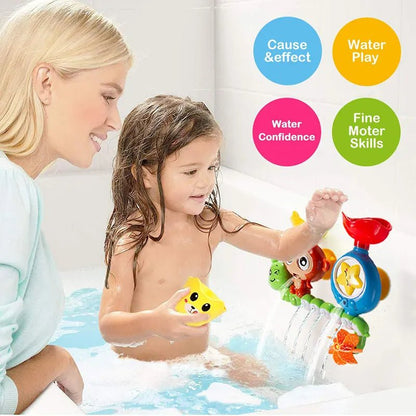 Monkey Caterpillar Bath Toy, Wall Suction Track, Kids' Shower Game
