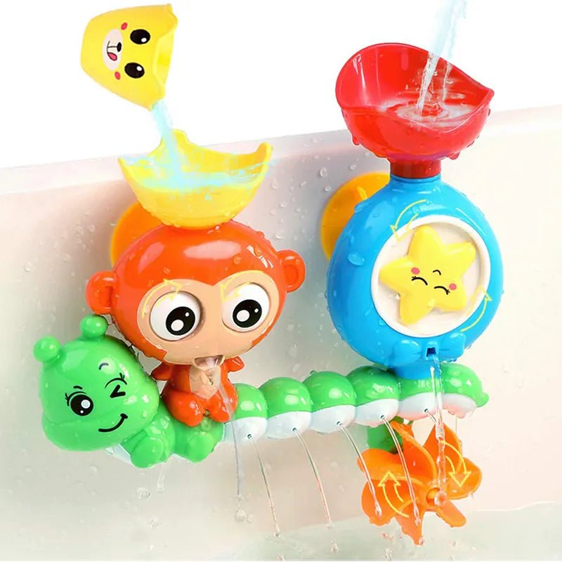 Monkey Caterpillar Bath Toy, Wall Suction Track, Kids' Shower Game