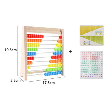 Montessori Wooden Abacus – Rainbow Counting Beads