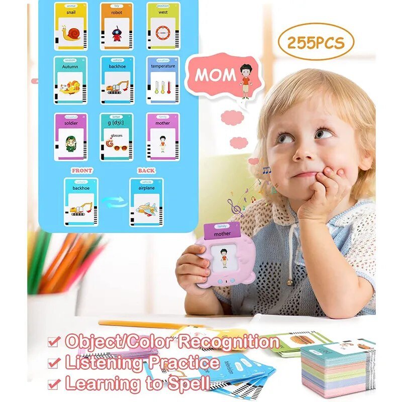 Montessori Audio Flash Cards: English Learning Electronic Book for Kids