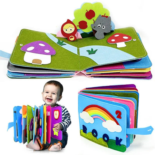 3D Montessori Busy Board: Sensory Cloth Story Book for Babies 0-3 Years