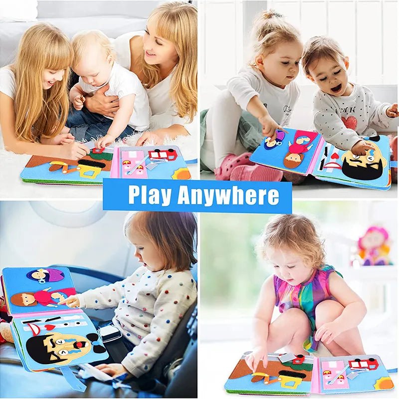 3D Montessori Busy Board: Sensory Cloth Story Book for Babies 0-3 Years
