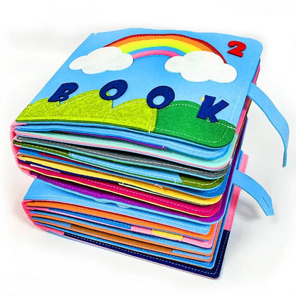 3D Montessori Busy Board: Sensory Cloth Story Book for Babies 0-3 Years