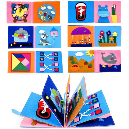 3D Montessori Busy Board: Sensory Cloth Story Book for Babies 0-3 Years