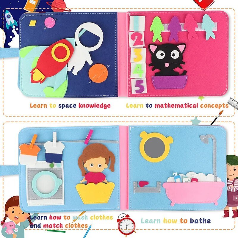 Montessori Busy Board for 1-3 Yrs: Early Learning Sensory Toy for Kids