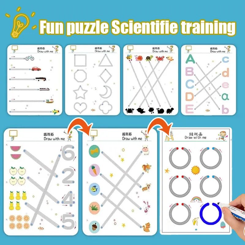 Montessori Drawing & Math Game Set: Toddler Educational Toy