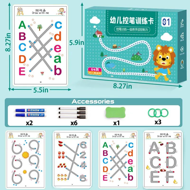 Montessori Drawing & Math Game Set: Toddler Educational Toy