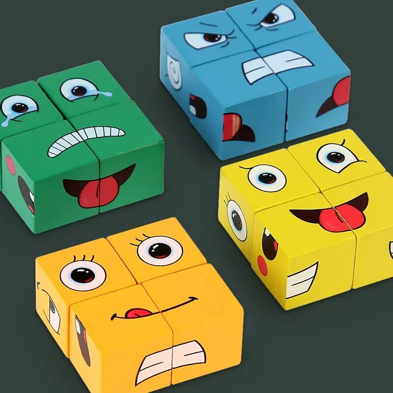 Emotion Change Blocks: Montessori Educational Toy