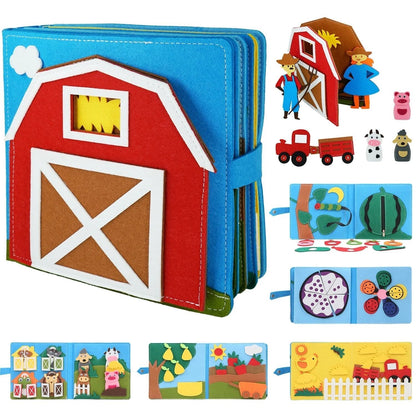 Montessori Fawn Cartoon Animal Cloth Book: Soft Activity for Baby Girls