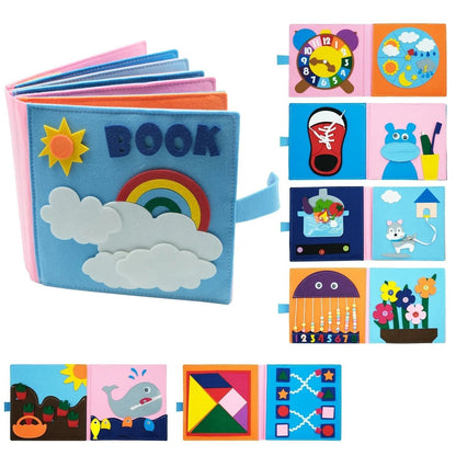 Montessori Fawn Cartoon Animal Cloth Book: Soft Activity for Baby Girls