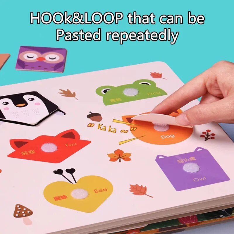 Montessori Quiet Book: Hook & Loop Sensory Game for 3-6 Yrs - Early Learning