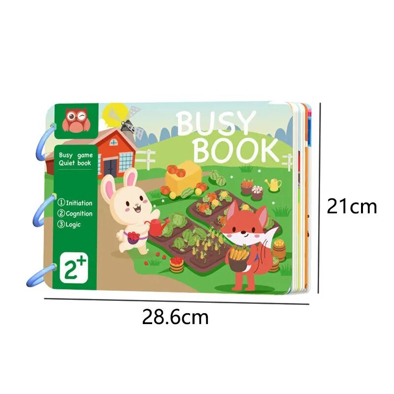Montessori Quiet Book: Hook & Loop Sensory Game for 3-6 Yrs - Early Learning