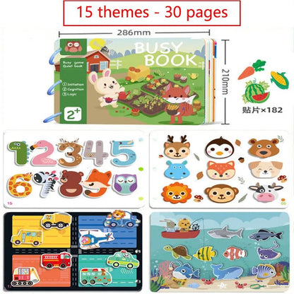 Montessori Quiet Book: Hook & Loop Sensory Game for 3-6 Yrs - Early Learning