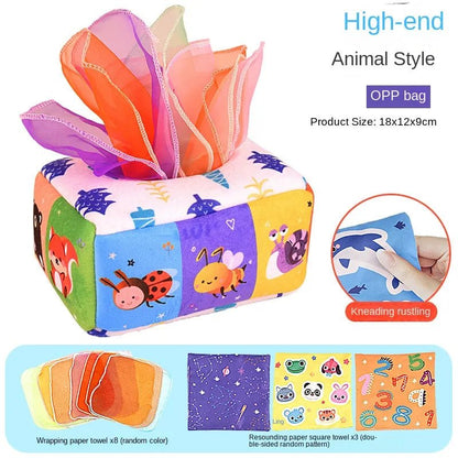 Montessori Magic Tissue Box - Sensory & Learning Toy for Baby Finger Exercise